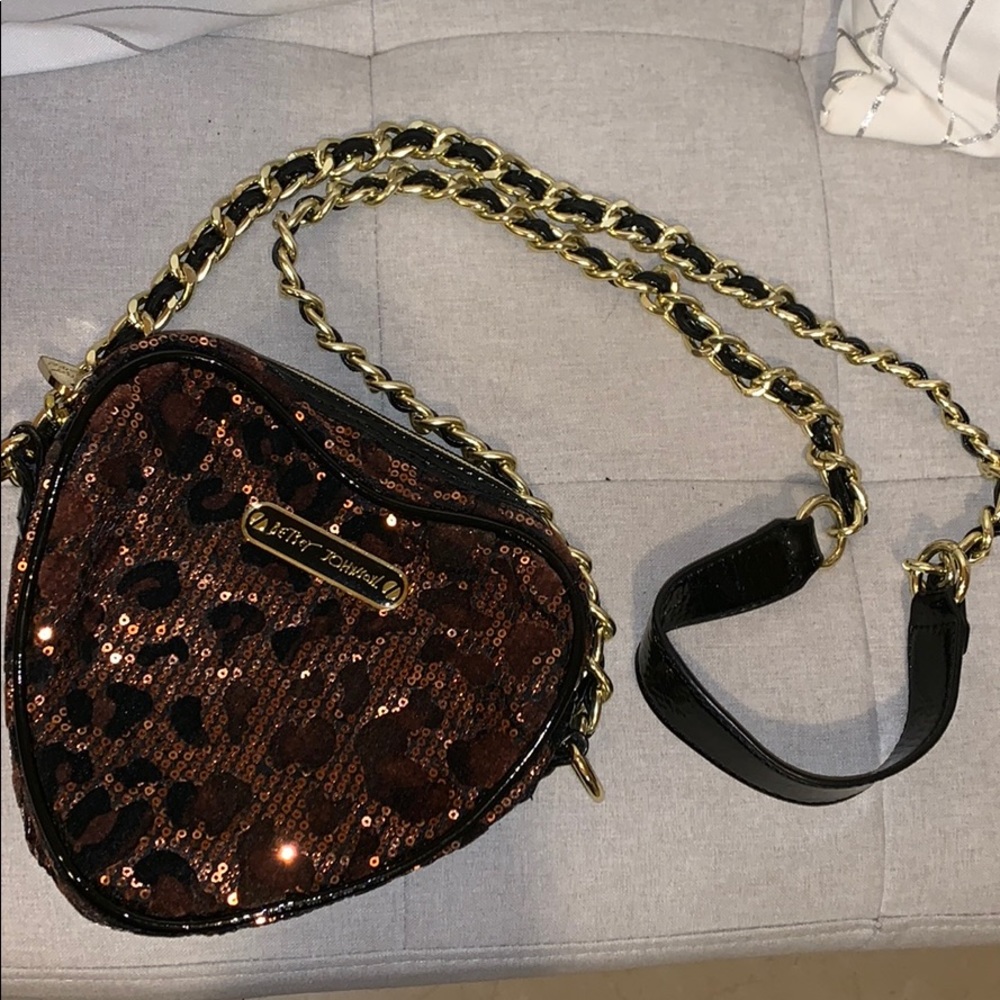 Betsey Johnson heart sequin purse
